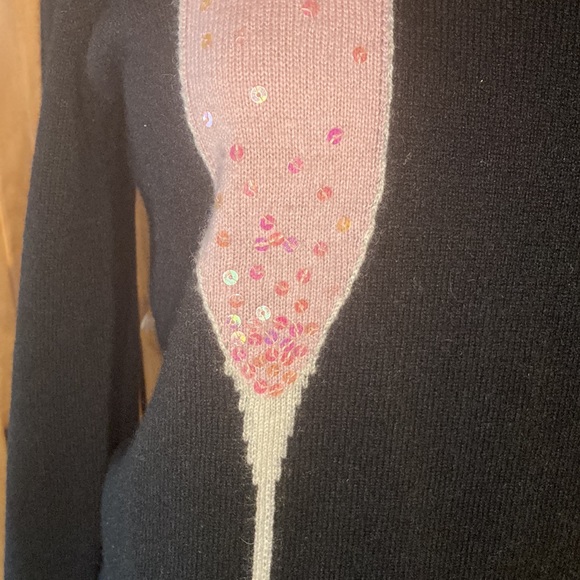 Lilly Pullitzer Cashmere Estelle Bubbly Champagne Holiday Sweater - Picture 3 of 10